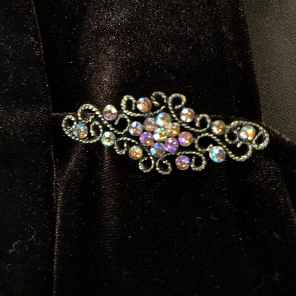 VTG 90s Connected Apparel Y2K Dark Brown Velvet A-Line Sweetheart Neck, 12P - Picture 4 of 10